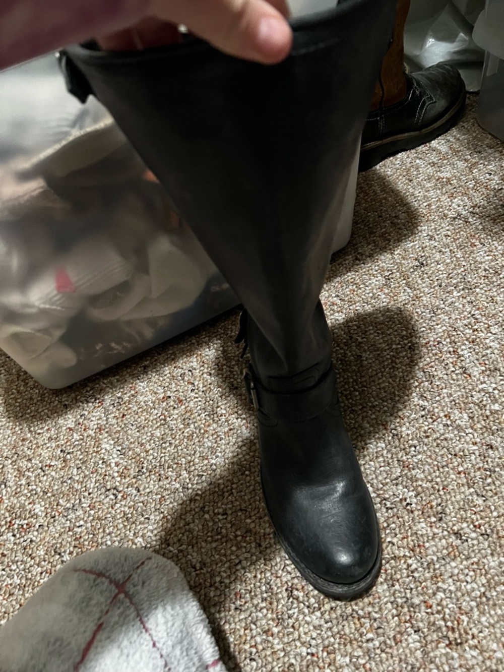 FRYE AND CO. Black Tall Leather Riding Boots